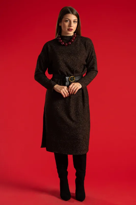 Φόρεμα Midi Lurex Ζώνη