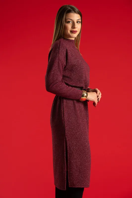 Φόρεμα Midi Lurex Ζώνη