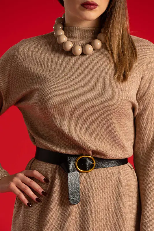 Φόρεμα Midi Lurex Ζώνη