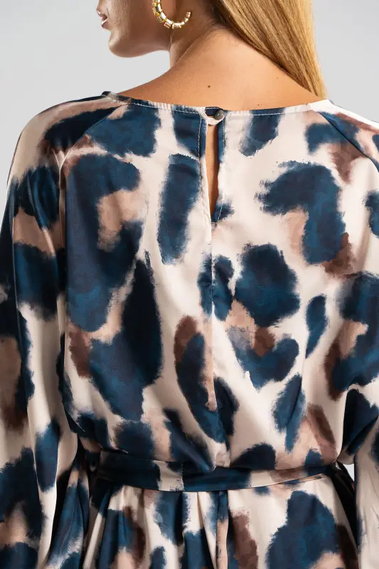 Dress Leopard Midi Satin 