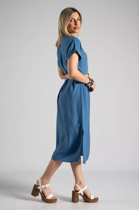Dress Midi Semi-sheer Pocket