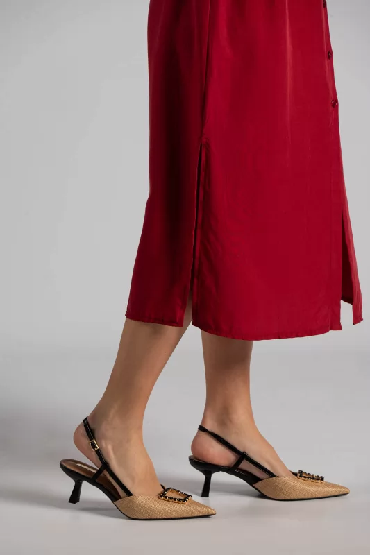 Dress Midi Semi-sheer Pocket