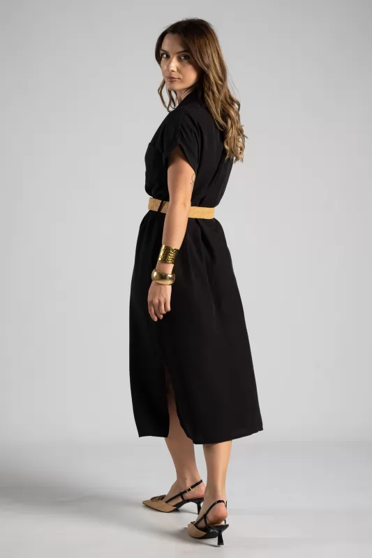 Dress Midi Semi-sheer Pocket