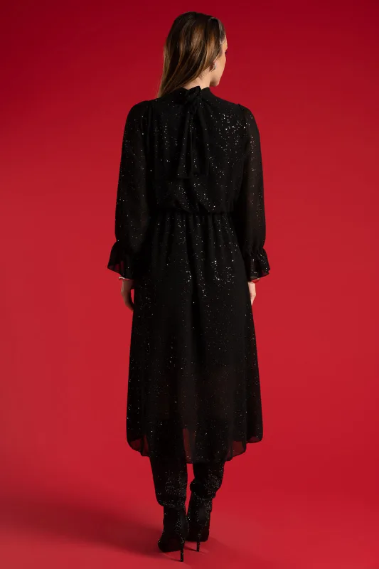 Φόρεμα Midi Shimmer Λάστιχο