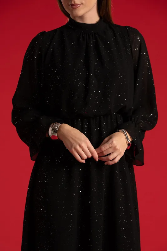 Φόρεμα Midi Shimmer Λάστιχο