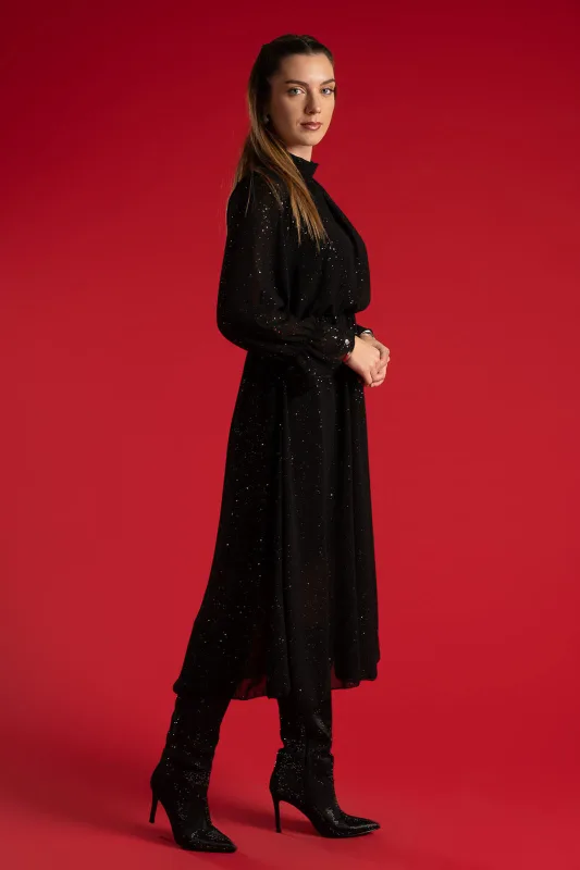 Φόρεμα Midi Shimmer Λάστιχο