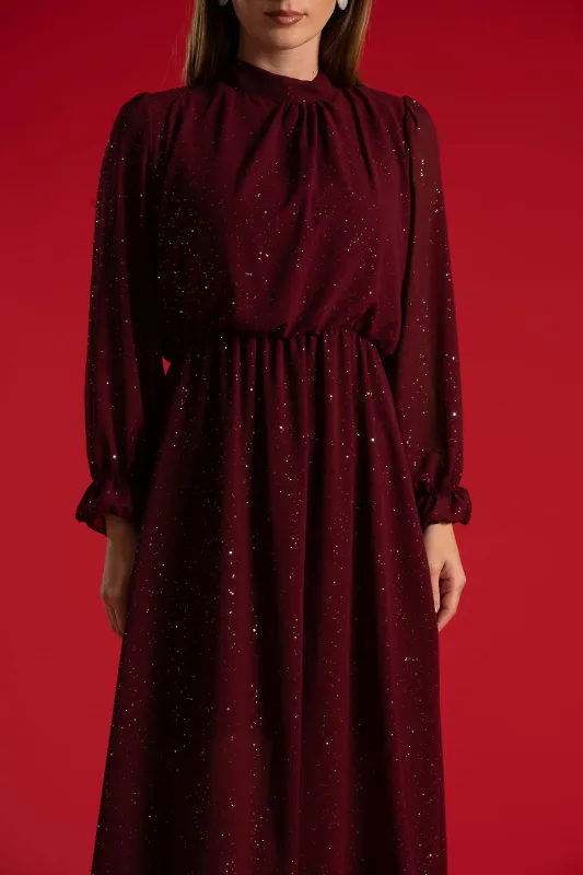 Φόρεμα Midi Shimmer Λάστιχο