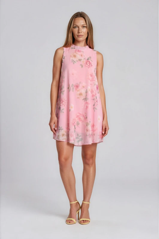 Φόρεμα Mini Αμάνικο Floral