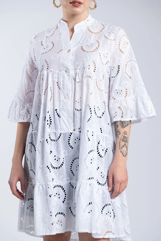 Cotton Broderie Mini Dress