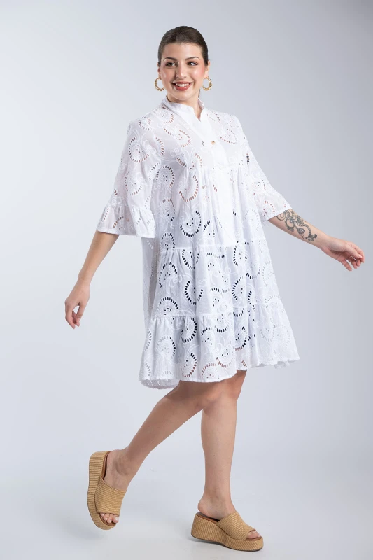 Cotton Broderie Mini Dress