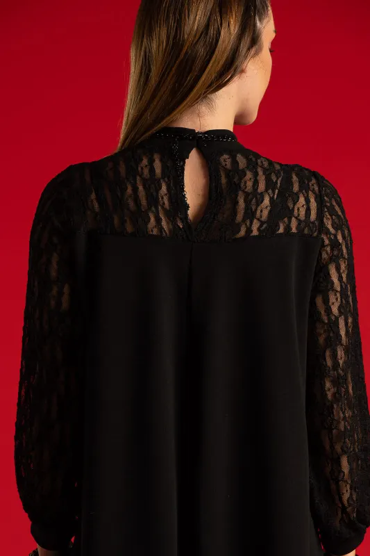 Φόρεμα Mini Δαντέλα Λεπτομέρεια