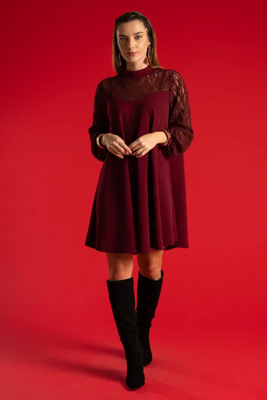 Φόρεμα Mini Δαντέλα Λεπτομέρεια