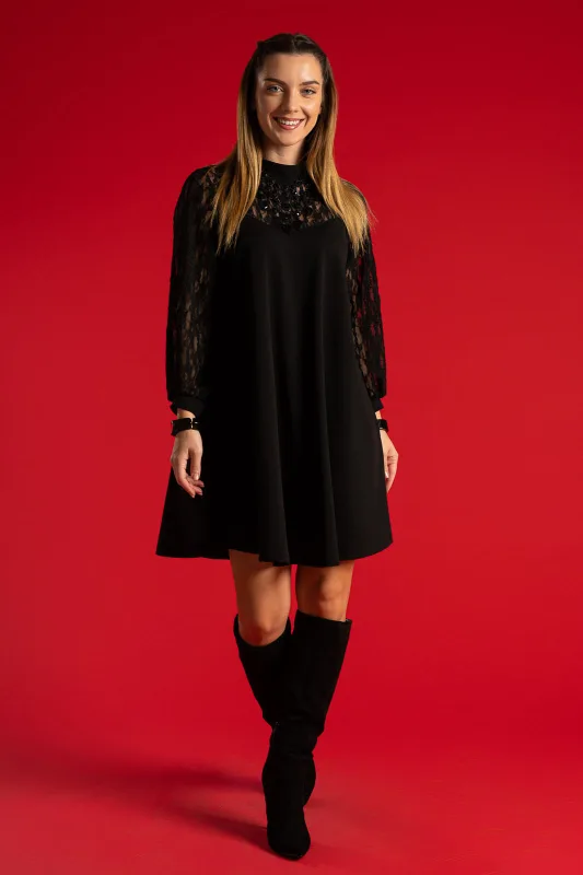 Φόρεμα Mini Δαντέλα Λεπτομέρεια