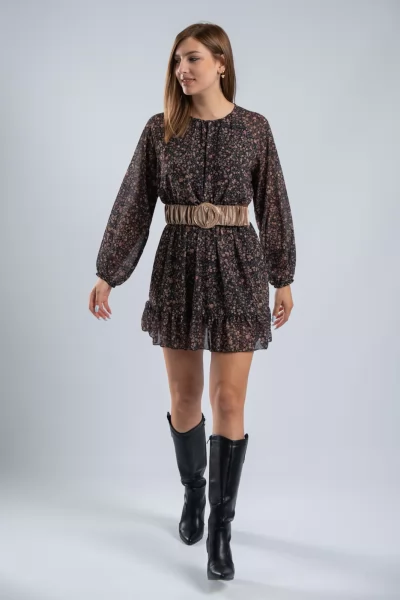 Φόρεμα Mini Floral Μαύρο
