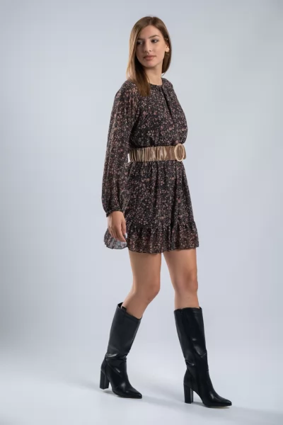Φόρεμα Mini Floral Μαύρο