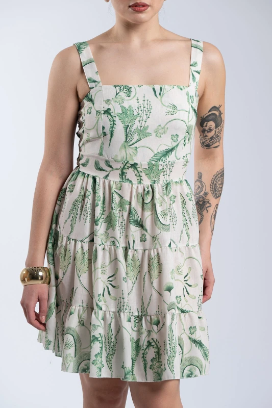 Dress Mini Floral Ruffle