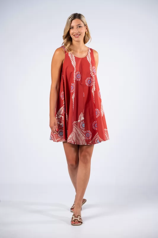 Dress Mini Lahore Wine Red