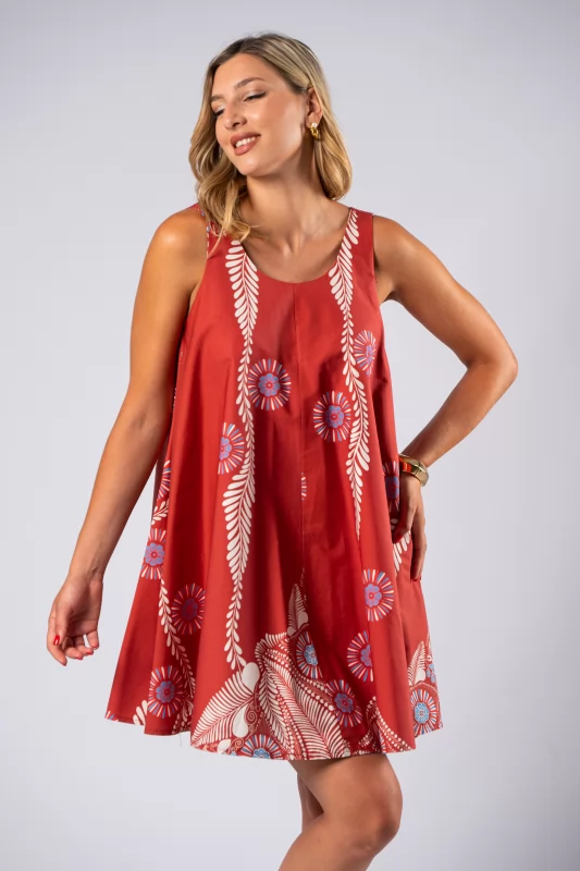 Dress Mini Lahore Wine Red