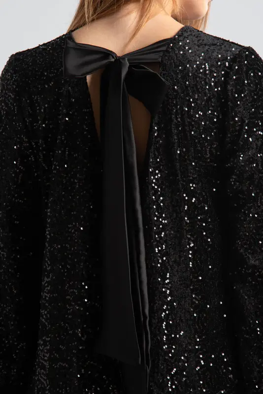 Mini Bow Sequin Dress