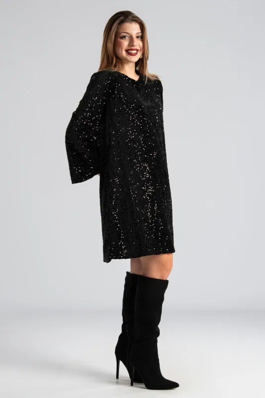 Mini Bow Sequin Dress