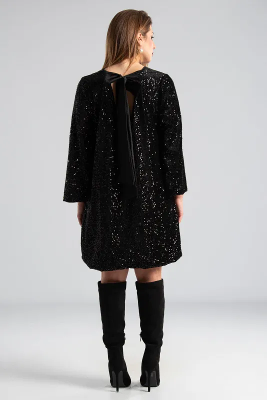 Mini Bow Sequin Dress