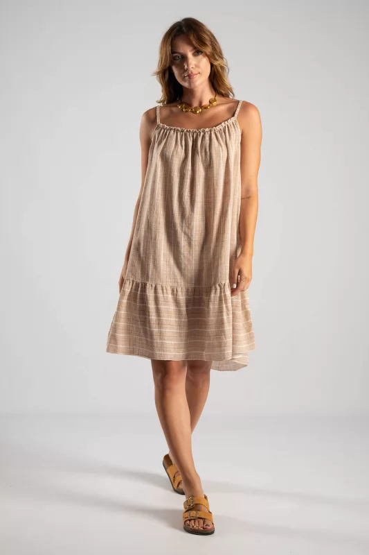 Mini Dress Striped Elastic-band