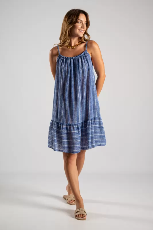 Mini Dress Striped Elastic-band