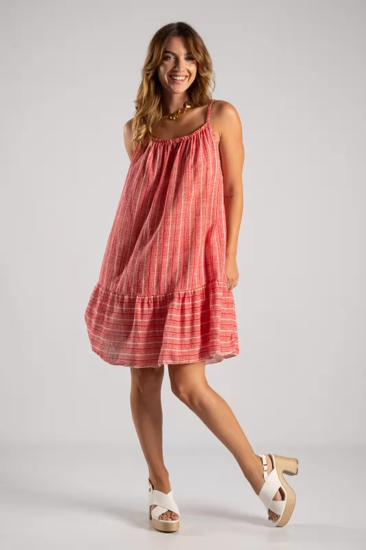 Mini Dress Striped Elastic-band