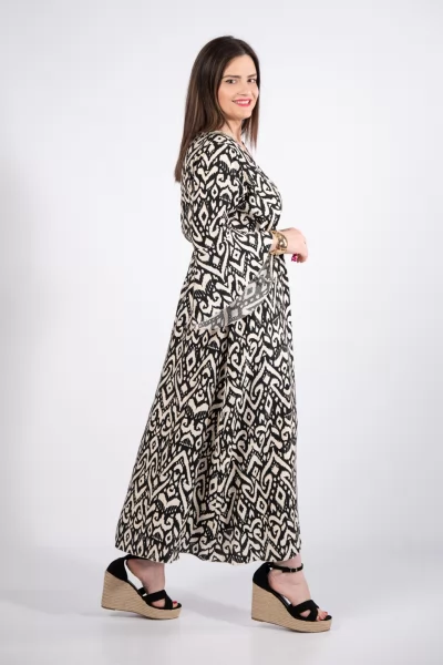 Φόρεμα Μπαρόκ Λευκό-Μαύρο