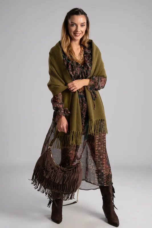 Dress Baroque with Ruffled Neckline