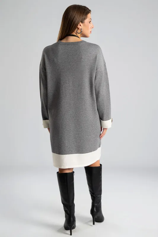 Dress Two-tone Knitted 