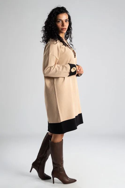 Dress Two-tone Knitted 