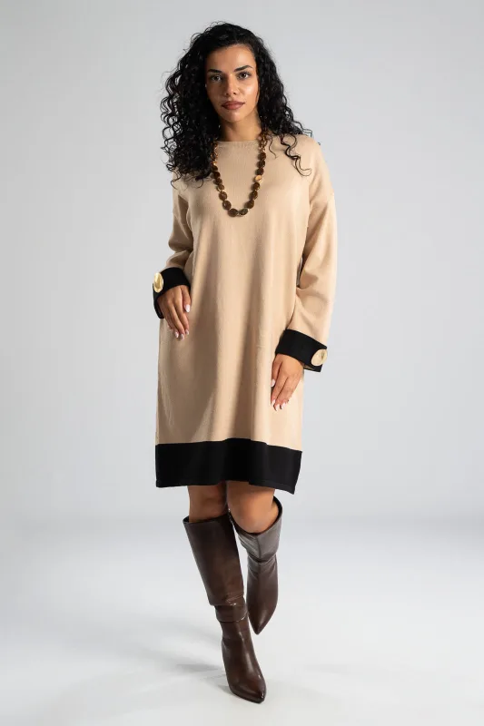 Dress Two-tone Knitted 