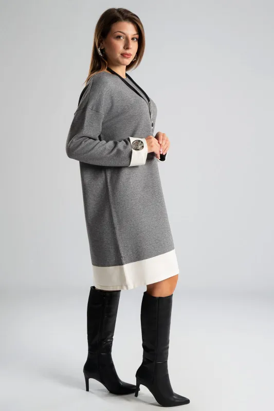 Dress Two-tone Knitted 
