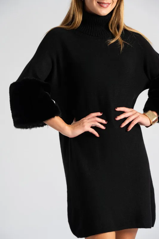 Φόρεμα Νημάτινο Γούνινο Τελείωμα