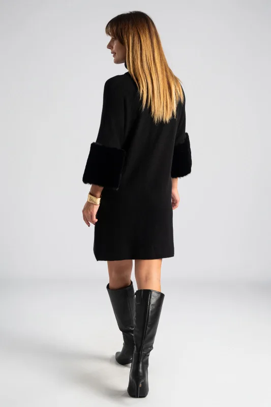 Φόρεμα Νημάτινο Γούνινο Τελείωμα