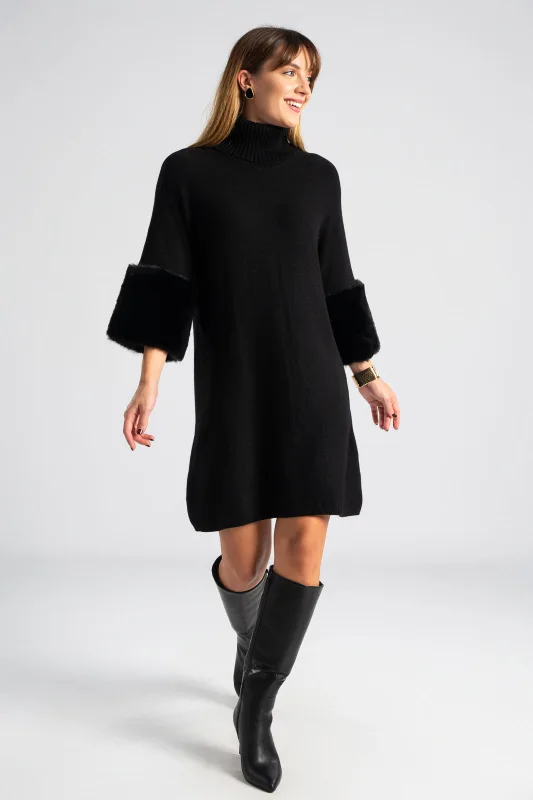 Φόρεμα Νημάτινο Γούνινο Τελείωμα