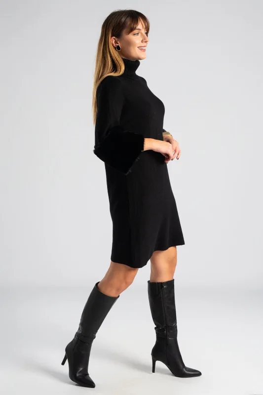 Φόρεμα Νημάτινο Γούνινο Τελείωμα