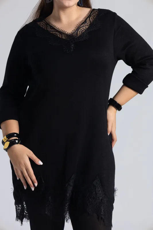 Φόρεμα Νημάτινο Λεπτομέρεια Δαντέλα