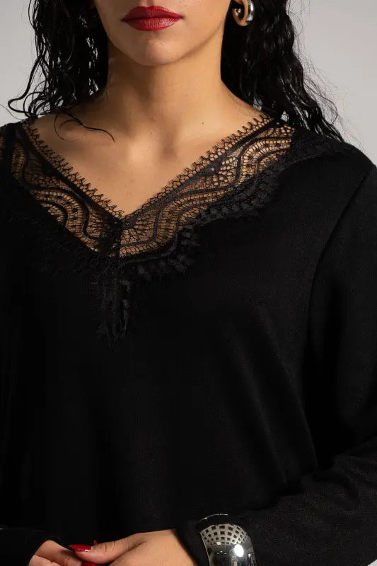 Φόρεμα Νημάτινο Λεπτομέρεια Δαντέλα