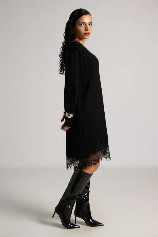 Φόρεμα Νημάτινο Λεπτομέρεια Δαντέλα