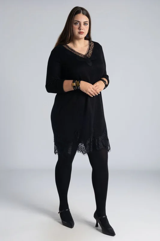 Φόρεμα Νημάτινο Λεπτομέρεια Δαντέλα