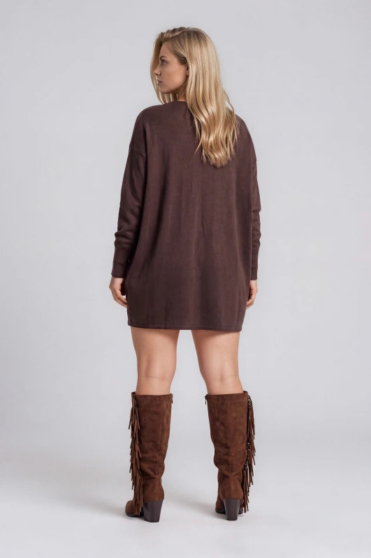 Dress Knitted Solid-Color