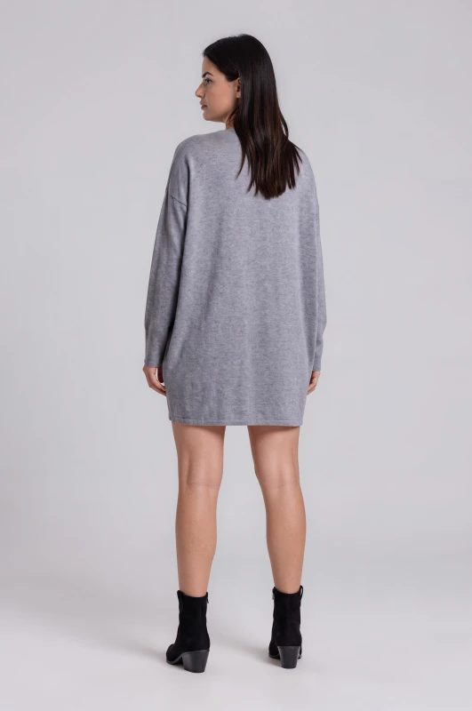 Dress Knitted Solid-Color