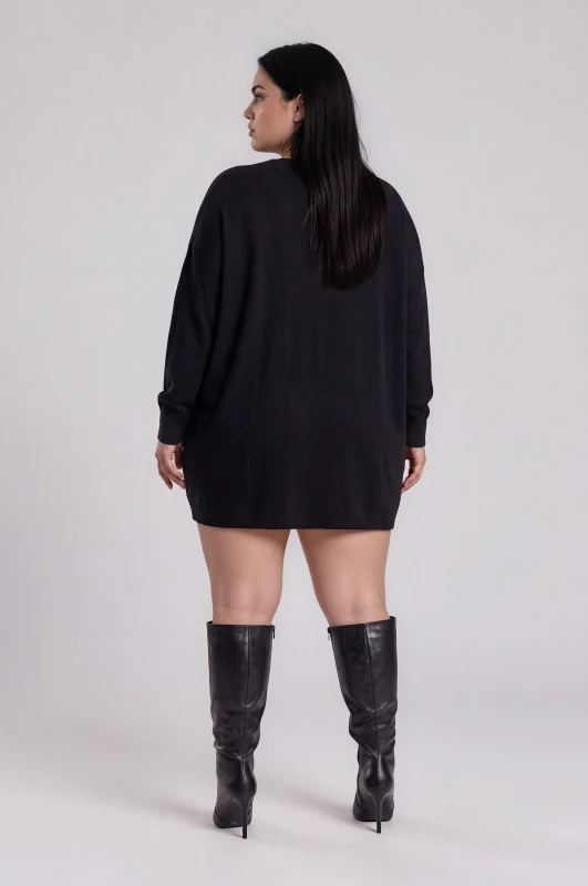 Dress Knitted Solid-Color