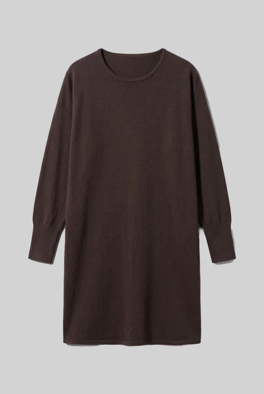 Dress Knitted Solid-Color