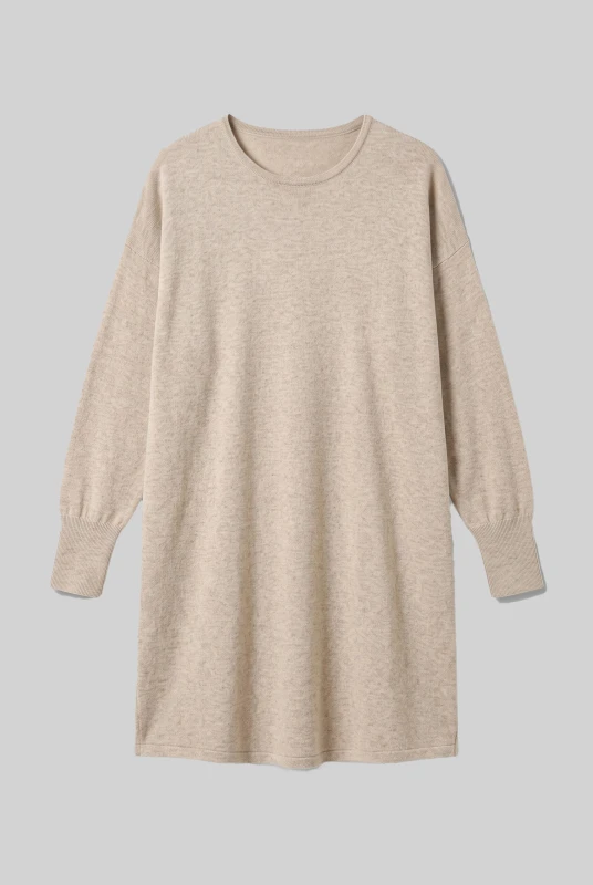 Dress Knitted Solid-Color