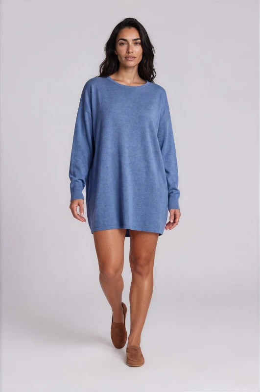 Dress Knitted Solid-Color