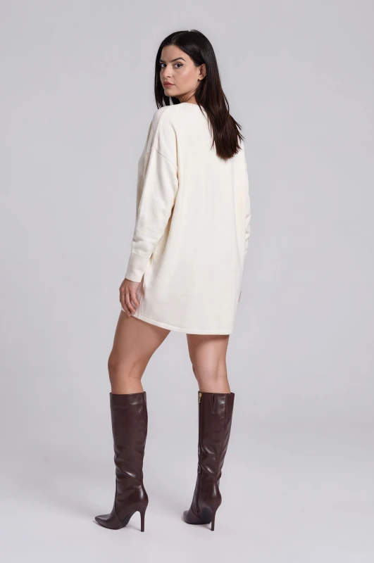 Dress Knitted Solid-Color