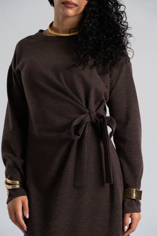 Φόρεμα Νημάτινο Πλαινό Δέσιμο